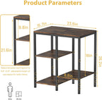 OGEMXU Kitchen Microwave Stand,4-Tier Adjustable Bakers Rack, Microwave Cart with Storage, Small Coffee Bar Table Appliance Shelf for Living Room,Office,Rustic Brown