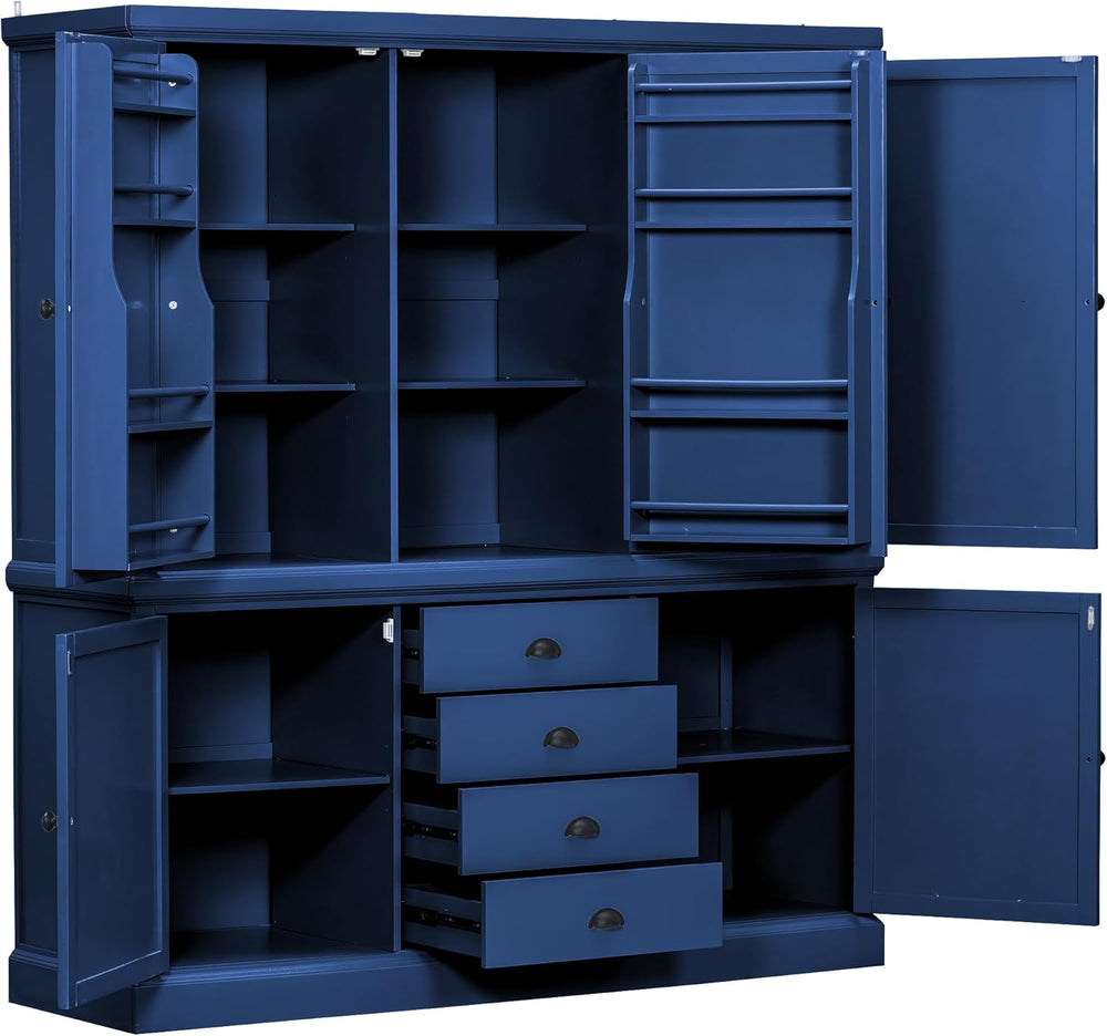 73" H Large Kitchen Pantry with Storage, Freestanding Wooden Cupboard wi...