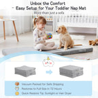 Tiita Foldable Floor Mattress for Kids -Daycare Sleeping Plush Futon or Floor Mat with Storage Bag, Toddler Floor Nap Mat, Portable Toddler Travel Mattress for Camping & Guest Use, Playroom, Grey