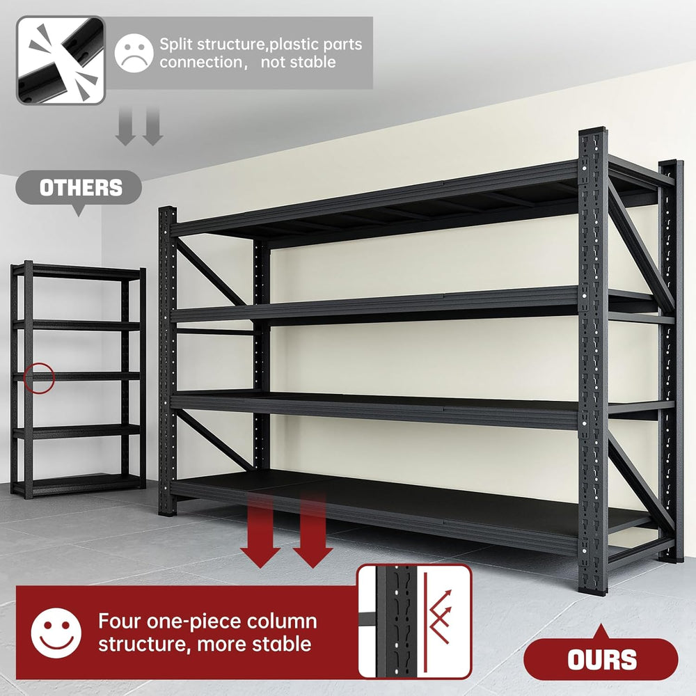 RAVIGIN 5000LBS Storage Shelves,71" W Garage Shelving Heavy Duty Metal A...