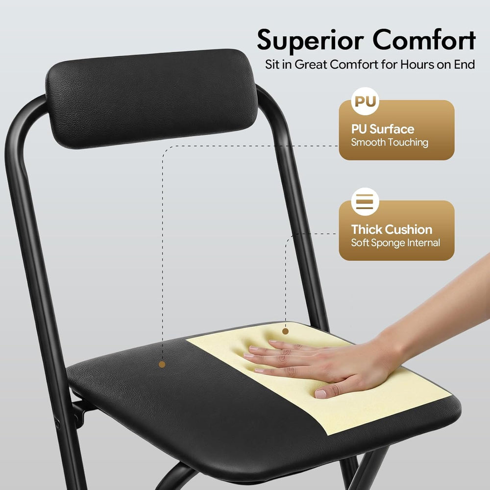 Folding Bar Stool with Back, 30 Inch Tall Foldable Bar Chair with Backrest Sp...