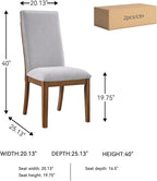 Signature Design by Ashley Lyncott Casual Upholstered Dining Chair with Cushion and Cutout Handle, Set of 2, Light Gray & Dark Brown