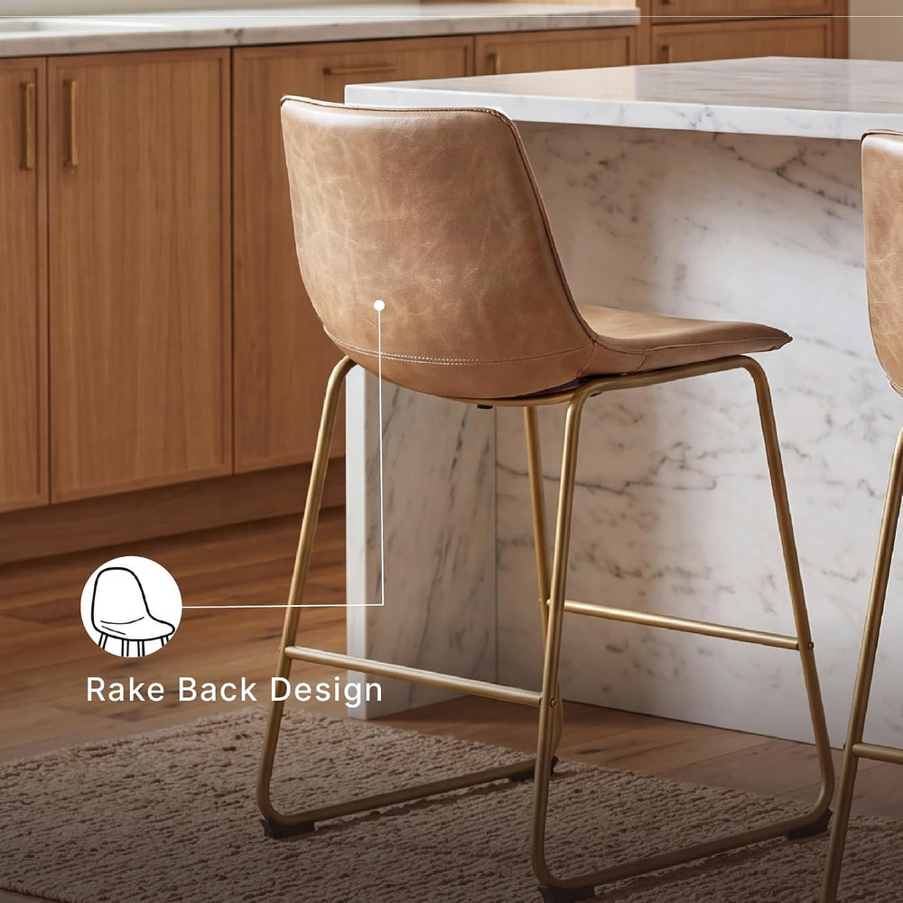 Signature Design by Ashley Dining Chairs Set of 2, Mid Century Gold, Toast | ...