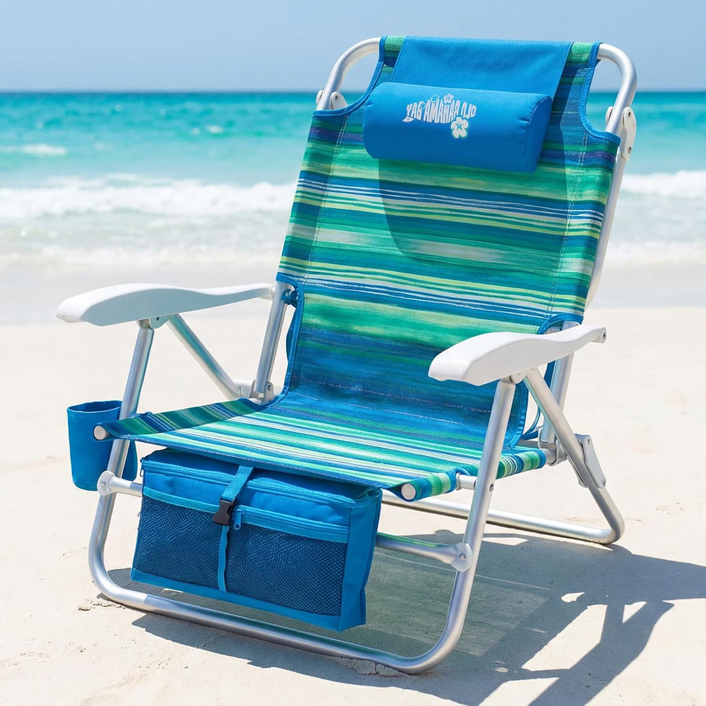 Old Bahama Bay Beach Chairs for Adults, 7-Position Classic Lay Flat Beach Cha...