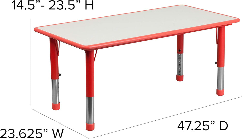 Flash Furniture Emmy 23.625''W x 47.25''L Rectangular Red Pla...