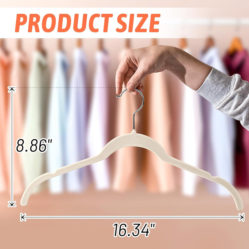 30 Pack Multicolor Velvet Shirt Hangers – Non-Slip Slim Flocked Hangers with Notches, Space-Saving Felt Closet Organiser for Shirts, Dresses, Suits
