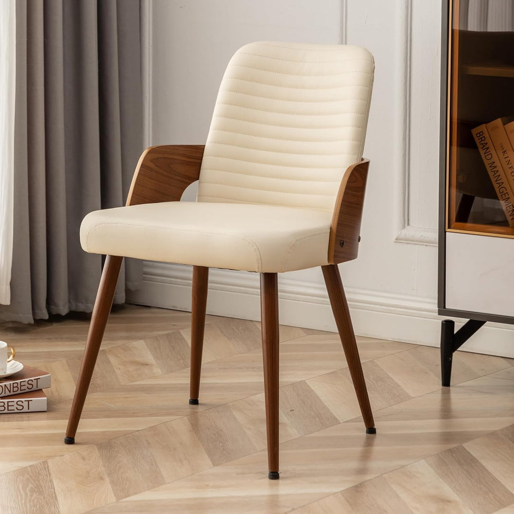 Dining Room Chairs,Mid Century Modern Kitchen Chair,Upholstered Faux Leather ...