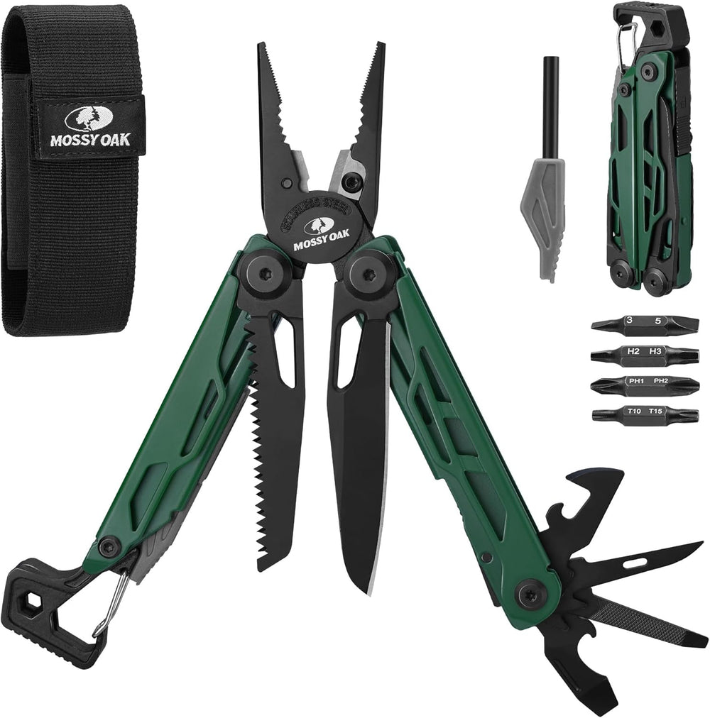 MOSSY OAK 27-in-1 CNC-Machined Multitool Pliers, Self-Locking