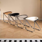 Acrylic Folding Chair, Portable Light Commercial Folding, PC Plastic Living Room Seat, Metal Frame,(Brown)