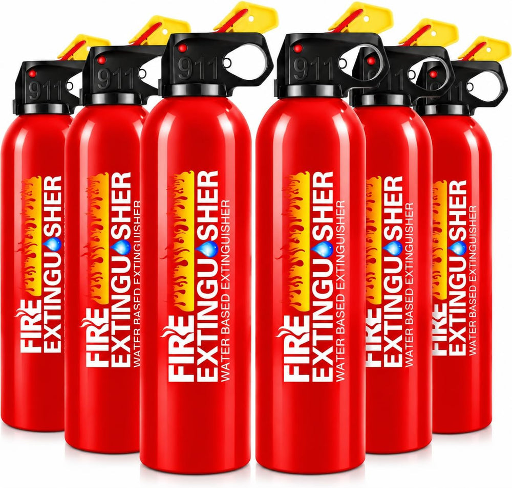6 Pack Fire Extinguisher for Home Kitchen Car and Grill with Mount