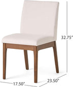 Christopher Knight Home Benson Mid-Century Modern 7 Piece Dining Set, Light Beige and Walnut