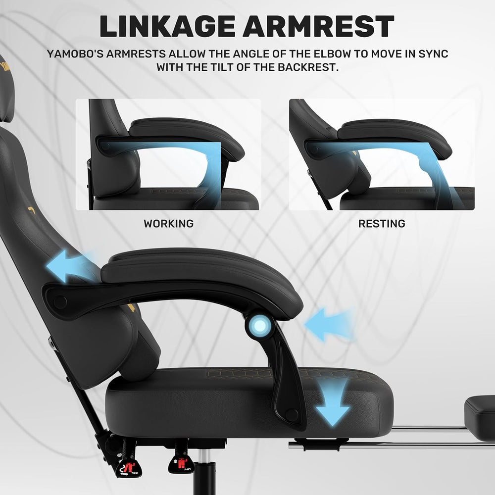 Gaming Chair with Footrest, Ergonomic Video Game Chair with Adjustable Lumbar...