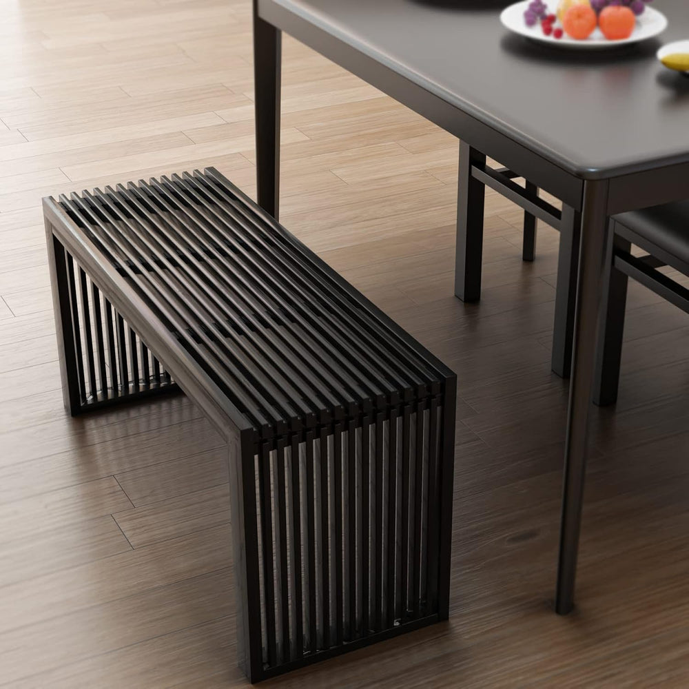 APRTAT Bamboo Dining Bench 35 Inch Indoor Wooden Shoe Benches for Entryway | ...