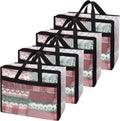 Fixwal 4 Pack 40L Blanket Storage Bags With Zipper Mesh Clear Underbed Storage Closet Organizers and Storage Containers for Bedding, Duvet, Comforter