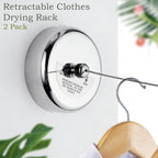 Heavy Duty Retractable Clothesline Indoor Outdoor 2-Pack of Stainless Steel Lines Offers Sturdy, Adjustable Drying Space. Doubles as a Practical Retractable Shower Curtain for Versatile use in Homes