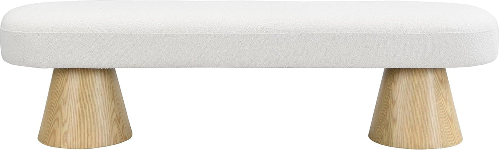 Christopher Knight Home Manila 64" Oval Dining Bench, Boucle Ottoman Ben...