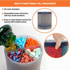 Monster Extra-Large Pill Organizer (5” Tall x 4.25” Wide) – 10 Adjustable Compartments, Easy Dispense Medication & Supplement Dispenser, Monster Fit 10