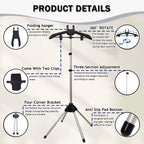 Garment Steamer Stand Rack for Clothes With Stand, Folding Garment Steamer Iron Stand With Ironing Gloves,Ideal for Travel and Home Ironing