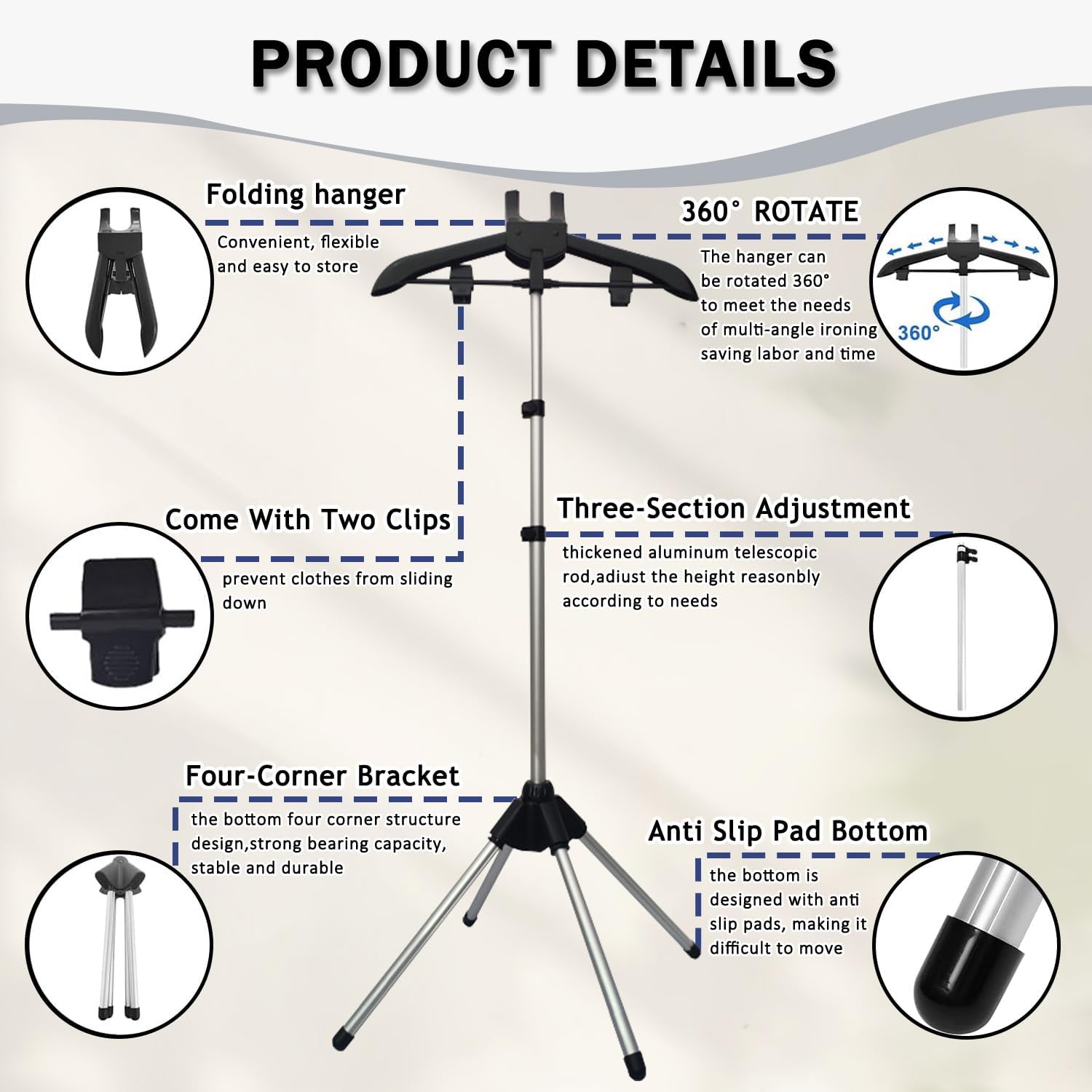 Garment Steamer Stand Rack for Clothes With Stand, Folding Garment Steamer Iron Stand With Ironing Gloves,Ideal for Travel and Home Ironing