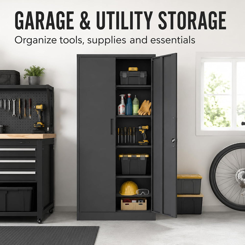 SAWJEC 72 Inch Locking Metal Garage Storage Cabinet, 4 Adjustable Shelves | 3...