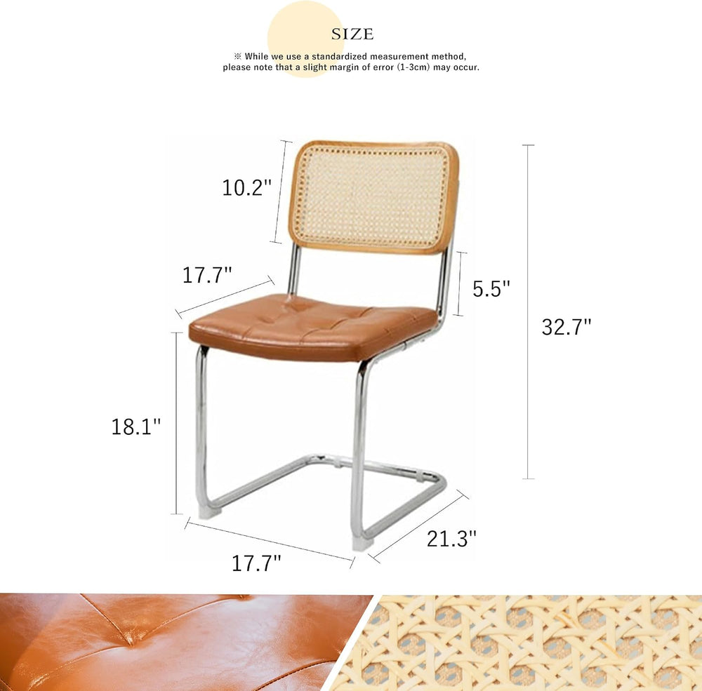 Cantilever Dining Chair, Single Modern Armless Chair with Chrome Steel Frame,...