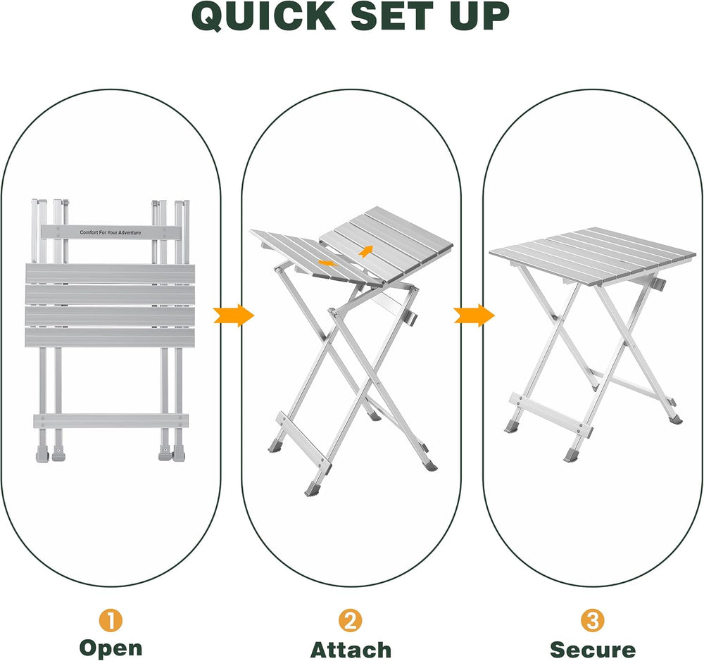 SUNNYFEEL Folding Camping Table - Lightweight Aluminum Portable Picnic Table ...