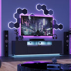 WLIVE Modern TV Stand for 65 Inch TV, Entertainment Center with LED Lights & Large Storage Cabinets, Sturdy Media Console for Living Room, Bedroom, Gaming(Black)
