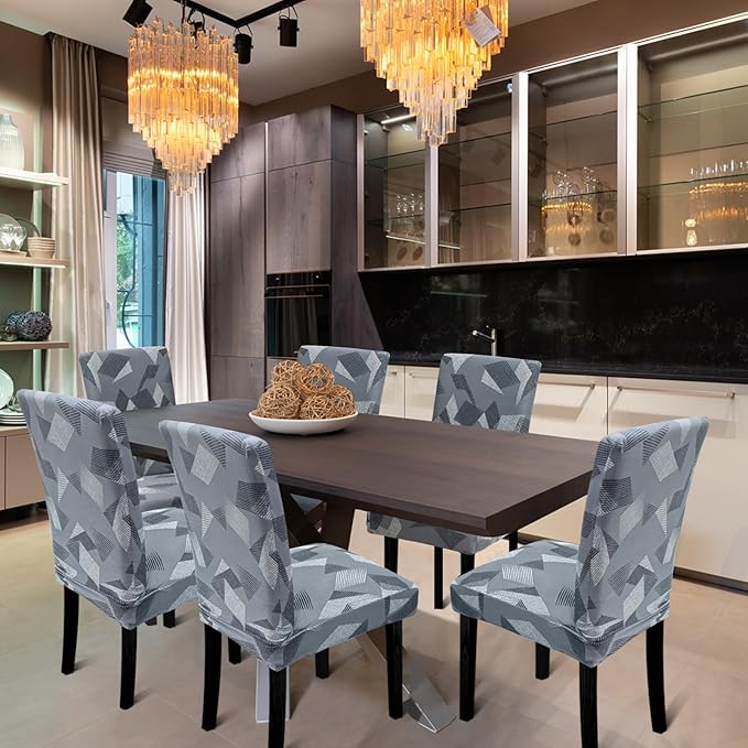 Chair Covers, Stretch Kitchen Chair Covers/Dining Chair Covers for Dining Room 8 Pack, Removable Washable Dining Chair Slipcovers for Home, Hotel, Banquet