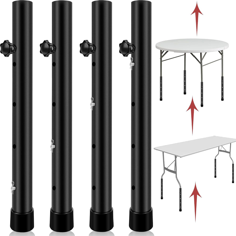 8 Pack Folding Table Risers, 4 Levels Adjustable Height Folding Table Leg Ext...