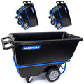 Tilt Truck, 1/2 Cu. Yd. Capacity Dump Cart with Heavy Duty 12” Wheels & 5” Casters & Forklift-able Frame for Jobsites, 850 lbs, Trash Cart with Wheels DUC12T-F-03PK (3-Pack)