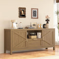 Farmhouse TV Stand for TVs Up to 65 Inch, Entertainment Center with Door, Media Console Cabinet,TV Console Cabinet with Storage & Adjustable Shelf for Living Room/Bedroom