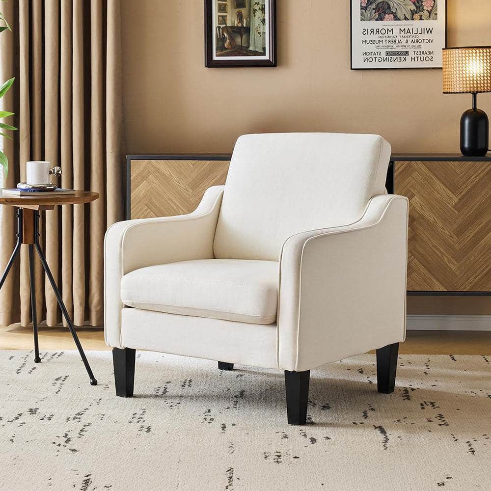 VINGLI Accent Chair, Linen Upholstered Armchair, 380 LBS, Living Room