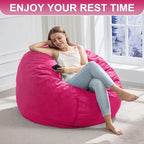 Hobestluk 3FT Bean Bag Chair Giant Bean Bag Chairs for Adults Large Bean Chairs with Removable Cover, Beanbag Chair with Filler, Adult Bean Bag Chairs for Living Room, Bedroom