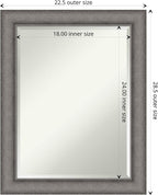 Amanti Art Grey Wall Mirror 29x23 Burnished Concrete Rectangle Bathroom Mirror for Wall Decor Living Room, Medium Modern Contemporary Wood Frame, Hangs Horizonally and Vertically, Bathroom Decor