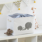 I nylon 2-Pack Storage Baskets, Nursery Size, Hamper & Laundry, Mother Baby Gift, Elephant Decor