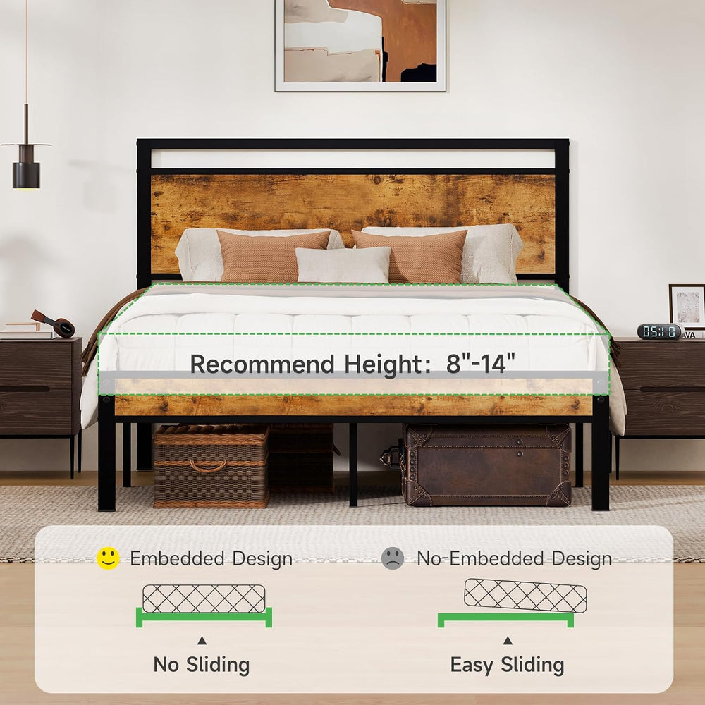 Z-hom Easy Assembly Queen Bed Frame & Headboard Footboard,Underbed Storage