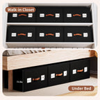 2 Pack Large blanket Storage Organizers, 70L black comforter storage bags with Reinforced Walls ，Foldable 21"x18"x11" Space-Saving Design for Bedding Storage & sheet Organize