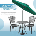 3 Piece Bistro Table Set Anti-Rust Outdoor Bistro Set Cast Alumiunm Patio Table and Chairs Set for 2, Patio Bistro Set Furniture Black
