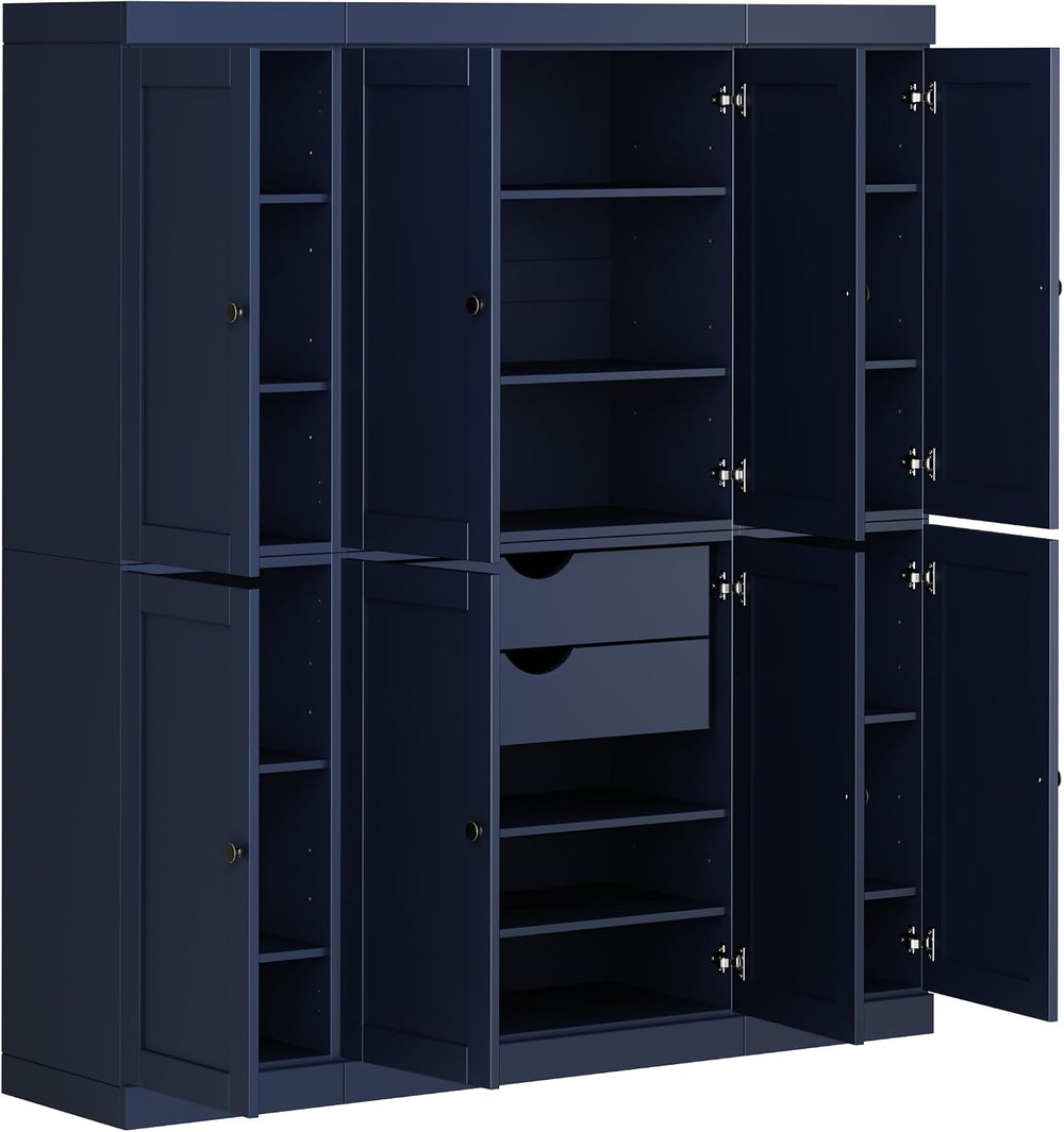 Palace Imports Solid Wood Pantry Cabinet – 71.5" Tall x 65" W - Woo...