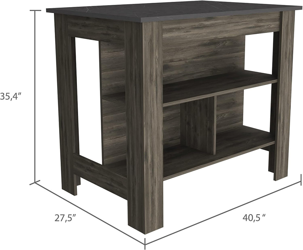 Cala Kitchen Island, Dark Brown Onyx