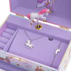 Jewelkeeper Jewelry Box for Girls with Drawer - Spinning Unicorn Doll to The Beautiful Dreamer Tune Music Box - Little Girls' Jewelry Set Includes Unicorn Bracelet and Necklace - 5Dx7Wx4H Inches