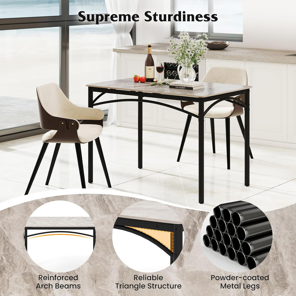 GOFLAME 43” Sintered Stone Dining Table for 4, Rectangular Kitchen Table with...