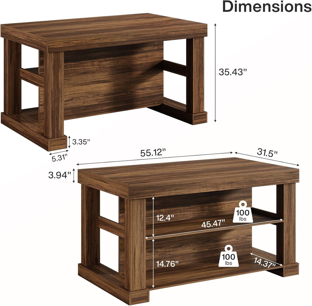 Tribesigns 55-Inch Dining Table for 6, Rectangular Counter Height Dining Tabl...