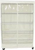 Formosa Covers Premium Clear Front Wire Shelf Steel Rack Cover Off White - Heavy-Duty Storage Solution for Wire Shelving Rack (48”Wx18”Dx72”H) - Waterproof PVC, Water/Dust Resistant Fabric, Zippers | Keep It Clean & Seen | Dustproof Waterproof 300D