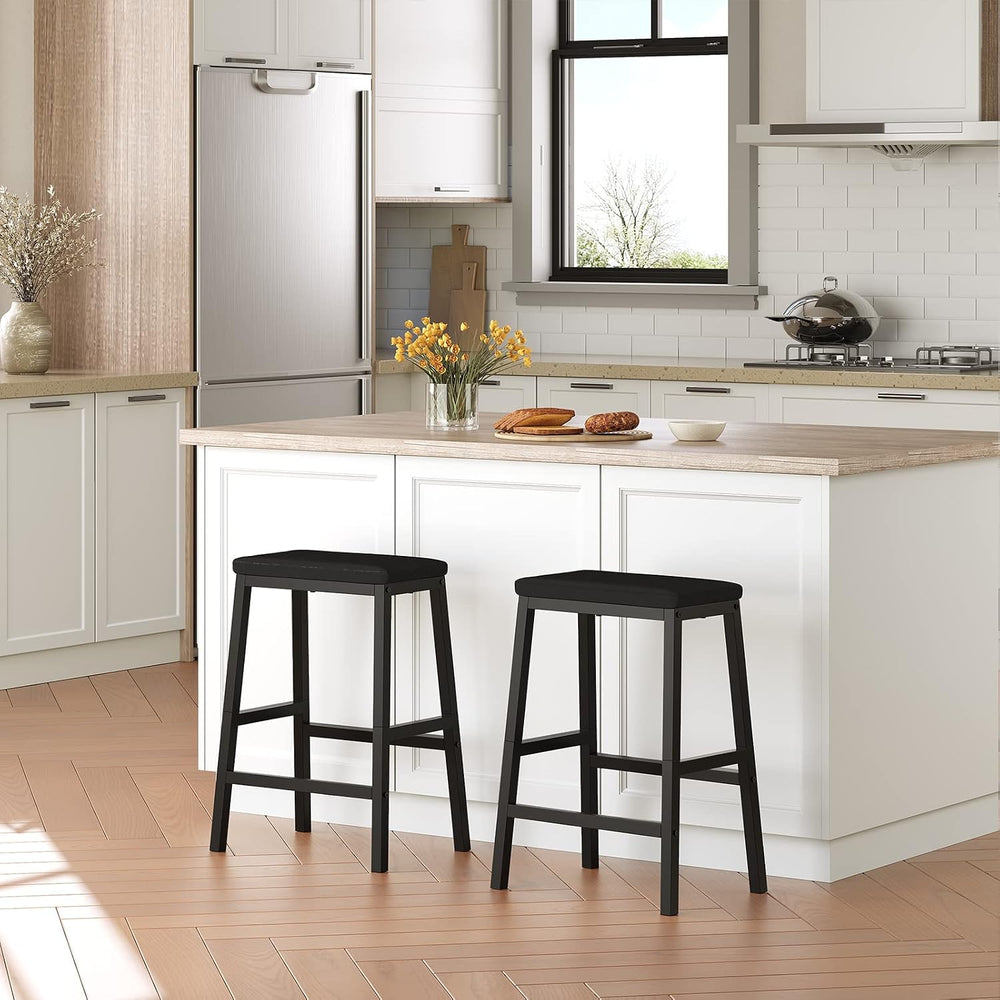 HOOBRO Bar Stools, Set of 2 Bar Chairs, Counter Height Bar Stools, 24 Inch Ba...