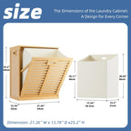 HITNET Tilt Out Laundry Hamper, Bamboo Laundry Cabinet with Hidden Removable Basket, Freestanding Clothes Storage organizer for Bedroom, Bathroom, Living Room, Natural