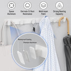 Coat Hook Wall Rack Hanger - White Coat Rack with 6 Hooks Wall Hooks for Hanging Hat Key Bag Towel Wall Mount Coat Holder