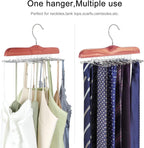 TOPIA HANGER American Red Cedar Wooden Tie Racks for Closet, 24 Tie Hangers Organizer, High-Grade Space Saving Necktie Holder for Storage and Display Bra, Tank Top, Camisole (1-Pack) CT14T