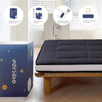 MAXYOYO Twin Bed Mattress Japanese Futon, Pad Camping Mattress Floor Bed Mattress Topper, Easy to Foldable and Portable, Black Futon Single Mattress