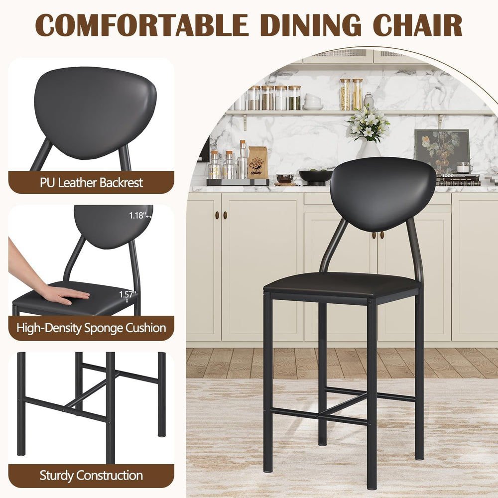 EROMMY Dining Table Set for 4, Modern Kitchen Table and Chairs with PU Leathe...